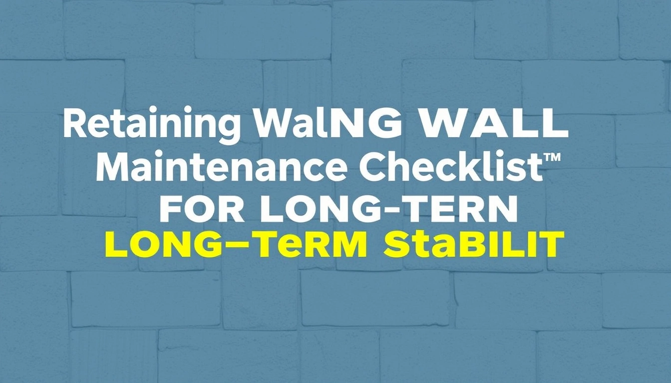 Retaining Wall Maintenance Checklist for Long-Term Stability Retaining Wall Maintenance Checklist for Long-Term Stability